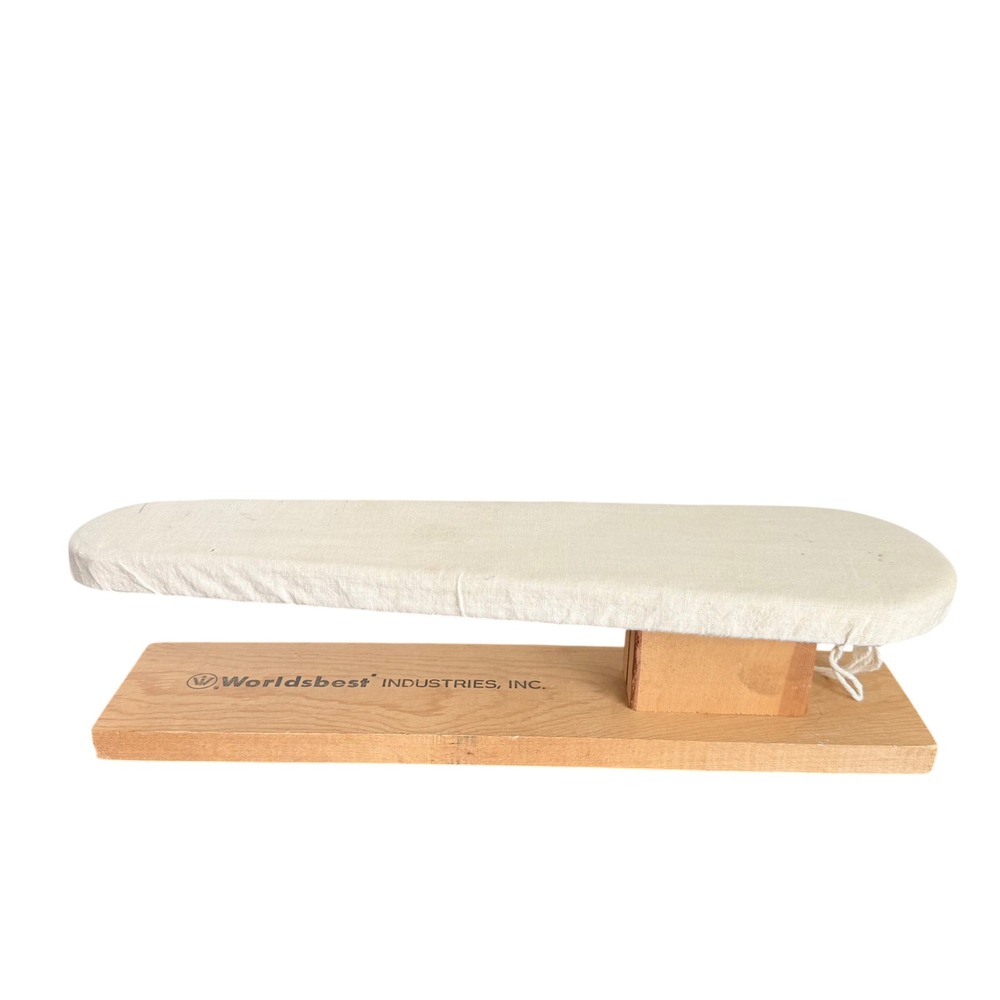Worldsbest Sleeve Ironing Board Tabletop OS Tan Wood Vintage Portable USA Made